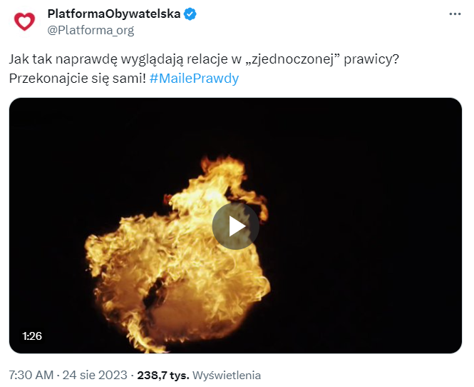 Wpis Platformy Obywatelskiej na Twitterze