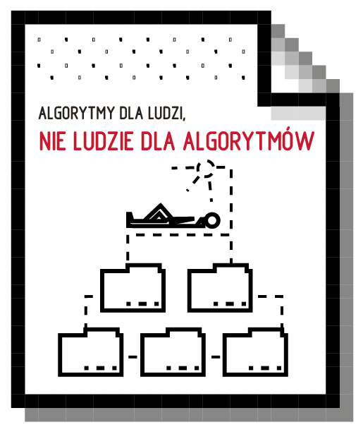 Algorytmy dla ludzi, nie ludzie dla algorytmów (naklejka)