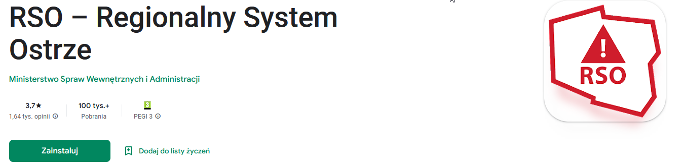 RSO: zrzut ekranu ze sklepu z aplikacjami