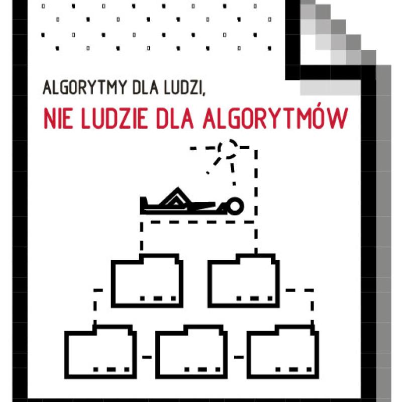 Algorytmy dla ludzi, nie ludzie dla algorytmów (naklejka)