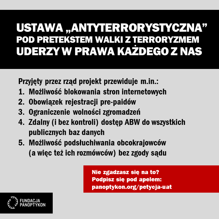 Ustawa antyterrorystyczna ograniczy prawa każdego z nas